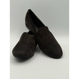 Franco Sarto Senate Loafers 6.5M – Black Suede Leather Slip-On Flats